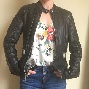 Black Leather Moto Jacket